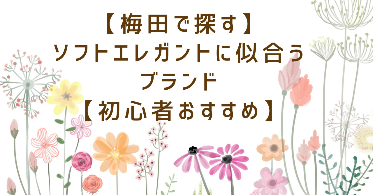 【梅田で探す】ソフトエレガントに似合うブランド【初心者おすすめ】